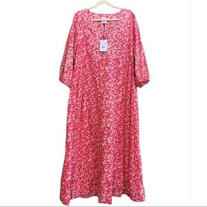 🍓(NWT) The Nines x Hatch Empire Waist Floral Maxi Prairie Dress in Red/Pink 🍓